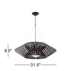Possini Euro Design Planet Black Large Pendant Light 31 1/2" Wide Mid Century Modern White Glass For Dining Room House Foyer Kitchen Island Entryway -Home Lighting GUEST 00af8dfe bea5 4967 a791 2ff4c5e8b080