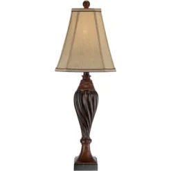 Regency Hill Traditional Table Lamp 28.5" Tall Carved Two Tone Brown Urn Shaped Beige Fabric Shade For Living Room Family Bedroom Bedside 14 Regency Hill Traditional Table Lamp 28.5" Tall Carved Two Tone Brown Urn Shaped Beige Fabric Shade For Living Room Family Bedroom Bedside -Home Lighting GUEST 04e973d3 201f 48df ac85 09dc5cd1b850