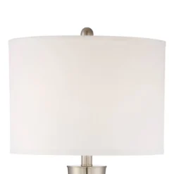 360 Lighting Geoff Modern Table Lamps 26" High Set Of 2 Brushed Nickel With USB Charging Port White Drum Shade For Bedroom Living Room Bedside Desk -Home Lighting GUEST 05280347 1f07 4eff 8211 bfc69364e91e