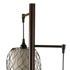 Collective Design Abode 84 Clifton 72-Inch Mid Century Modern Style Floor Lamp With 3 Woven Caged Metal Wire Glass Shades, Dark Bronze -Home Lighting GUEST 090ce893 279d 45fb 8674 d73d5184ff2b