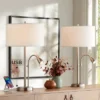 Possini Euro Design Traverse Modern Table Lamps Set Of 2 29 1/2" Tall Brushed Nickel With USB Charging Port LED Gooseneck White Drum Shade For Desk -Home Lighting GUEST 0b86014d 2919 4ecf ba2a e6e931a9ac67