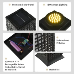 Tangkula 2-Piece Outdoor Solar-Powered Floor Lamps IP65 Waterproof W/ Auto On/Off Light 21 Tangkula 2-Piece Outdoor Solar-Powered Floor Lamps IP65 Waterproof W/ Auto On/Off Light -Home Lighting GUEST 0f4d7d0e b24a 437e a354 bdda014f8264