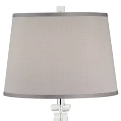 Vienna Full Spectrum Traditional Table Lamp With USB Charging Port 25" High Crystal Gray Shade Living Room Desk Bedroom House Bedside -Home Lighting GUEST 120d58e4 1ed8 41d2 8aff ee127a7c6f20