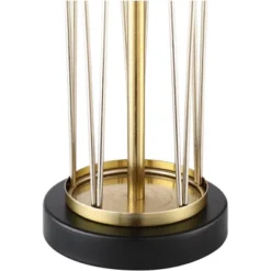 360 Lighting Nathan Modern Table Lamps 25 1/2" High Set Of 2 Gold Metal With USB Charging Ports Black Drum Shade For Bedroom Living Room Home Desk -Home Lighting GUEST 14c089bb 534a 486d 9763 cb4633e112ac