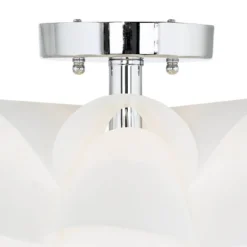 Possini Euro Design Modern Ceiling Light Semi Flush Mount Fixture 15 3/4" Wide White Flower For Bedroom Kitchen Living Room Hallway Bathroom House -Home Lighting GUEST 14dddc29 131d 41ce a5d9 163df72c1091