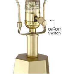 360 Lighting Julie Modern Table Lamps 27 1/2" Tall Set Of 2 Faux Marble Gold Tapered Column Fabric Drum Shade For Bedroom Living Room Bedside Office -Home Lighting GUEST 151325f2 a8f0 4a2d aa43 83aca188132b