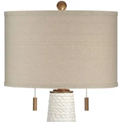 Possini Euro Design Kingston Modern Mid Century Table Lamp 32 3/4" Tall White Grooved Patterned Ceramic Taupe Drum Shade For Bedroom Living Room House 12 Possini Euro Design Kingston Modern Mid Century Table Lamp 32 3/4" Tall White Grooved Patterned Ceramic Taupe Drum Shade For Bedroom Living Room House -Home Lighting GUEST 15d26357 aafb 47a0 8f9a 2fff0faebb83