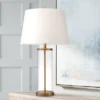 360 Lighting Coastal Table Lamp 26" High Glass Cylinder Gold Fillable White Drum Shade For Living Room Family Bedroom Bedside Nightstand -Home Lighting GUEST 16e1a8af e520 4992 8c34 79e6f11cec9c