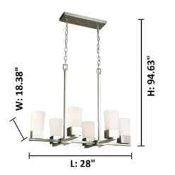 Ciara Springs 6 Light Chandelier Silver/White - EGLO -Home Lighting GUEST 174f8a0d 93af 4ac2 b9ef 493d62f6112c