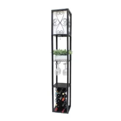 Etagere Organizer Storage Shelf Floor Lamp With Linen Shade Black - Simple Designs 16 Etagere Organizer Storage Shelf Floor Lamp With Linen Shade Black - Simple Designs -Home Lighting GUEST 178bf1c0 db9a 4cc1 af1a 95fc68071d96