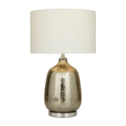 Linen Table Lamp With Faux Mercury Glass Finish Silver - Olivia & May -Home Lighting GUEST 17ddbf93 e2b4 489d 8b9c 34ab12518ae6