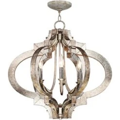 Possini Euro Design Ornament Aged Silver Gold Bronze Chandelier 23 1/4" Wide Industrial 6-Light Fixture For Dining Room Foyer Kitchen Island Entryway -Home Lighting GUEST 1810b162 e47a 4e97 a951 6c12946bb65e