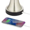 360 Lighting Seymore Modern Table Lamps Set Of 2 With Round Risers 27" Tall Brushed Nickel USB Charging Port White Drum Shade For Living Room Desk -Home Lighting GUEST 18aa9dde 1e7b 498b 9ee7 29446f9ecaca