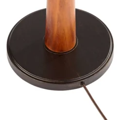 Franklin Iron Works Hunter Rustic Floor Lamp With Tray Table 64 3/4" Tall Faux Wood Bronze USB Charging Port Oatmeal Linen Drum Shade For Living Room -Home Lighting GUEST 19520acf 55ea 43b7 887b 24a5fb42004d