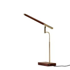 LED Barrett Desk Lamp Walnut/Brass (Includes LED Light Bulb) - Adesso -Home Lighting GUEST 19e55e85 0d3c 42ac a9ec abc57a2dcfc8