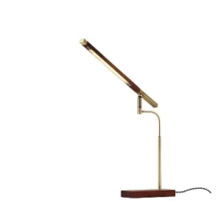LED Barrett Desk Lamp Walnut/Brass (Includes LED Light Bulb) - Adesso -Home Lighting GUEST 1aa2b6f7 e33a 40e5 9c80 0140f5c6bb56