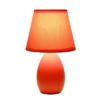 9.45" Petite Ceramic Oblong Bedside Table Desk Lamp With Matching Tapered Drum Shade Orange - Creekwood Home -Home Lighting GUEST 1b1a38c6 ef81 4d41 94b8 fad1d2cc9d49