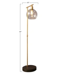Metal And Wood Floor Lamp With Glass Globe Shade Gold - Storied Home -Home Lighting GUEST 1e1fe762 7325 44e5 bb46 7fb9f9123812