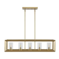 LED 5-Light Metal/Glass Anna Linear Pendant - JONATHAN Y -Home Lighting GUEST 24c85adc 18a5 4939 abc1 c0c9873c98f4