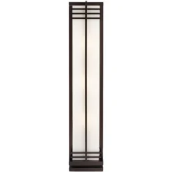 Possini Euro Design Modern Art Deco Floor Lamp Standing 60" Tall Espresso Wood Beige Linen Column Shade For Living Room Bedroom Office House Home -Home Lighting GUEST 2555fe66 5250 4147 b8c0 8dc4d28e4856