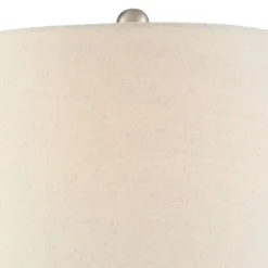 360 Lighting Albert Modern Table Lamp 24 3/4" High Mercury Glass Gourd Oatmeal Drum Shade For Bedroom Living Room Bedside Nightstand Office Kids House -Home Lighting GUEST 255663f9 21d4 4635 a581 5dc910b4633b