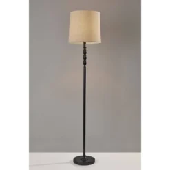 58" 3-way William Floor Lamp Black - Adesso -Home Lighting GUEST 26871e49 64dc 4f9c ba56 dc001a8613c4