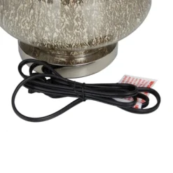Linen Table Lamp With Faux Mercury Glass Finish Silver - Olivia & May -Home Lighting GUEST 27860429 1410 43b6 9916 064116bdff3d