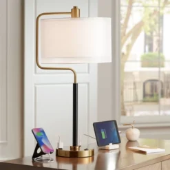 Possini Euro Design Possini Euro Carlyle USB Port And Outlet Modern Desk Lamps Set Of 2 -Home Lighting GUEST 27b8b40a 1418 4e83 a4cb 9e02060085ea