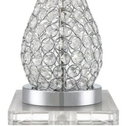 360 Lighting Sergio Modern Table Lamps Set Of 2 With Square Risers 24 1/2" High Acrylic USB Port White Drum Shade For Bedroom Living Room Desk House -Home Lighting GUEST 28430eeb 8e2f 4a98 ae78 e7a1e3f82aba