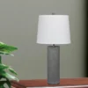 2pc Fangio Lighting Contemporary Column Ceramic Table Lamps Gray