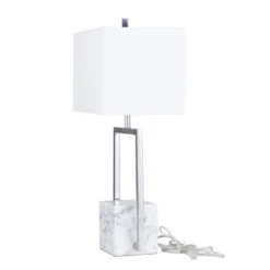 Marble Table Lamp With Square Shade – CosmoLiving By Cosmopolitan -Home Lighting GUEST 2a8c0ec0 1f02 49a6 833b 0c2c9fe42d32