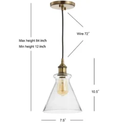 7.5" Adjustable Metal Goldwater Drop Pendant (Includes Energy Efficient Light Bulb) Brass - JONATHAN Y -Home Lighting GUEST 2c7eb46a c2da 4a92 b706 94ea0d860bae