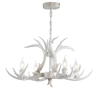 26" LED Adjustable Resin Antler Chandelier - JONATHAN Y 7 26" LED Adjustable Resin Antler Chandelier - JONATHAN Y - Image 5