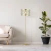 63" Cleo Glam Gold Metal And Faceted Crystal Drum Shade Floor Lamp - River Of Goods -Home Lighting GUEST 318fb018 ea9a 4682 928b db873f9863d5