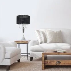 Romantic Sheer Shade Table Lamp With Hanging Crystals - Elegant Designs -Home Lighting GUEST 32fff6ce 1dd9 41ff 821f b60966045ab1