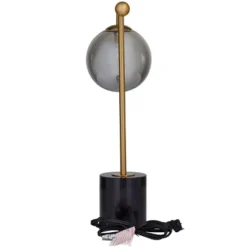19" X 6" Metal Orb Desk Lamp With Marble Base Silver - Olivia & May -Home Lighting GUEST 36ba2f15 77cf 4953 9d22 1f90ee92936f