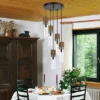 15" X 15" X 17.02" Spheroid Glass/Metal/Wood Pendant Black - Cal Lighting -Home Lighting GUEST 36ed068a 6e6b 4573 9832 41b99dc83b0c
