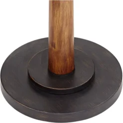 Franklin Iron Works Modern Mid Century Farmhouse Rustic Floor Lamp 64" Tall Bronze Cherry Wood Metal Cream Double Drum Shade For Living Room Reading -Home Lighting GUEST 3884ac6a f246 476f 8ee3 369432b803c2