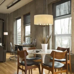 4-Light Matte Black Chandelier With Beige Fabric Shade - Globe Electric -Home Lighting GUEST 399c09fe 00a0 48ec bb13 a34e305fb95c