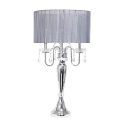 Romantic Sheer Shade Table Lamp With Hanging Crystals - Elegant Designs -Home Lighting GUEST 3a68c943 547f 4170 9dd7 852c1912b7ae
