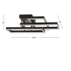 28.25" Metal Turing Geometric Flush Mount (Includes Energy Efficient Light Bulb) Black - JONATHAN Y -Home Lighting GUEST 3ac76416 4ddc 4bdb 8066 c211d1eca2a6