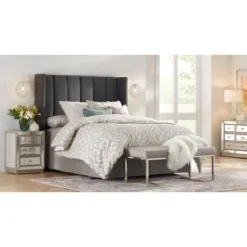 360 Lighting Julia Modern Table Lamp 26 1/2" High Green Glass White Drum Shade For Bedroom Living Room Bedside Nightstand Office Kids Family House -Home Lighting GUEST 3b1fbd30 a867 4abf 8197 eb0904bef2de