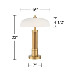 Possini Euro Design Possini Euro® Granview Desk Lamp With Glass Shade And Dual USB Ports -Home Lighting GUEST 3d169126 e3ca 444a 8f37 434f85771db4