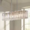 Possini Euro Design Mirabell Chrome Linear Island Pendant Chandelier 34" Wide Modern LED Clear Glass Crystal 6-Light Fixture For Dining Room Kitchen -Home Lighting GUEST 3d7a54d9 934c 40a6 a587 eb408c58c24b