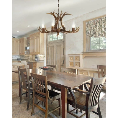 26" LED Adjustable Resin Antler Chandelier - JONATHAN Y 3 26" LED Adjustable Resin Antler Chandelier - JONATHAN Y