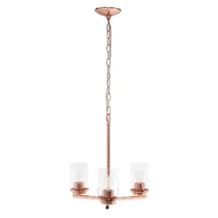 3-Light 15" Classic Contemporary Clear Glass/Metal Hanging Pendant Chandelier - Lalia Home -Home Lighting GUEST 404b0b7d 230d 487a b696 5b2dad62debd