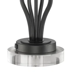 360 Lighting Heather Modern Accent Table Lamps Set Of 2 With Round Risers 22 1/2" High Iron USB And AC Power Outlet In Base Off White Glass For Desk -Home Lighting GUEST 440a0266 dbbc 44a0 ace8 cc9927e94f99