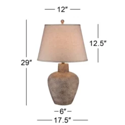 360 Lighting Bentley Rustic Farmhouse Table Lamp 29" Tall Brown Leaf Textured Hammered Pot Off White Empire Shade For Bedroom Living Room House Home 14 360 Lighting Bentley Rustic Farmhouse Table Lamp 29" Tall Brown Leaf Textured Hammered Pot Off White Empire Shade For Bedroom Living Room House Home -Home Lighting GUEST 44ee5b2d fa65 497d 845f af451a670f7f
