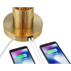 Possini Euro Design Possini Euro® Granview Desk Lamp With Glass Shade And Dual USB Ports -Home Lighting GUEST 46b6424d e57f 4992 aea7 a142950741de