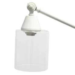Swing Arm Floor Lamp With Glass Cylindrical Shade White - Lalia Home -Home Lighting GUEST 483d317c 589d 42cf 8716 1d8f7b7f71b0